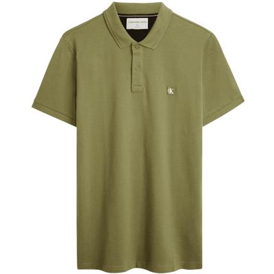 Embroidered Square Logo Slim Fit Short Sleeve Polo Shirt Men Polo Shirts Rosemary-Green J324246-L9N