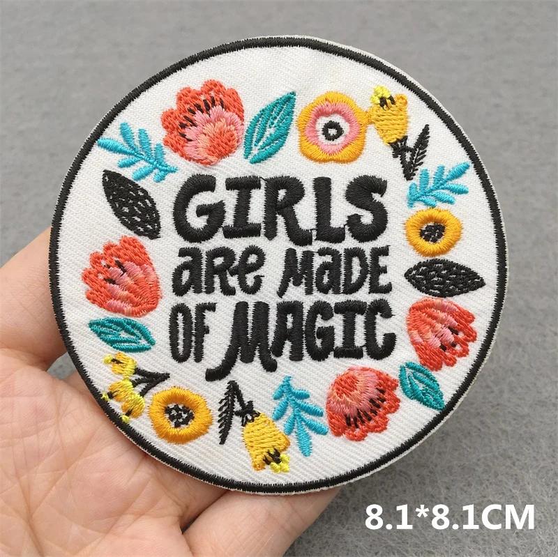 Love Nature Patch Magic Mushroom Embroidery Patches For Clothing Diy Iron-On Stickers Appliques Flowers Stripes