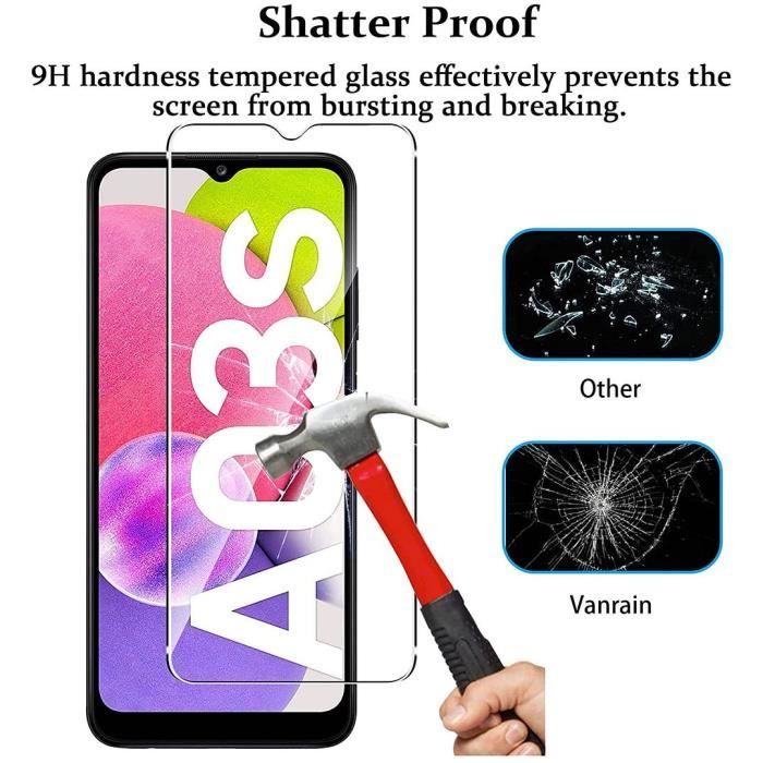 Verre Trempé - PROSHOP - pour Samsung Galaxy A03s - Résistance 9H - Anti rayure - 0.30 MM