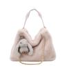 New simple and fashionable plush women's tote bag daily commuting high-grade texture shoulder messenger bag women