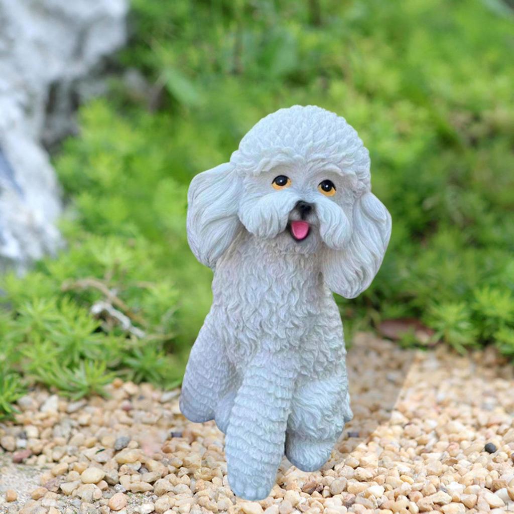 Dog Statue Animal Sculpture Creative Realistic Home Decor Puppy Figurine Lawn Ornament for Bedroom