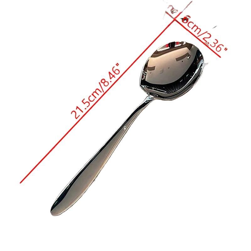 Rostfritt stål Stort huvud Runt sked Nät Röd Gyllene middag Långt handtag omrörande dessertskedar för kökstillbehör Prylar