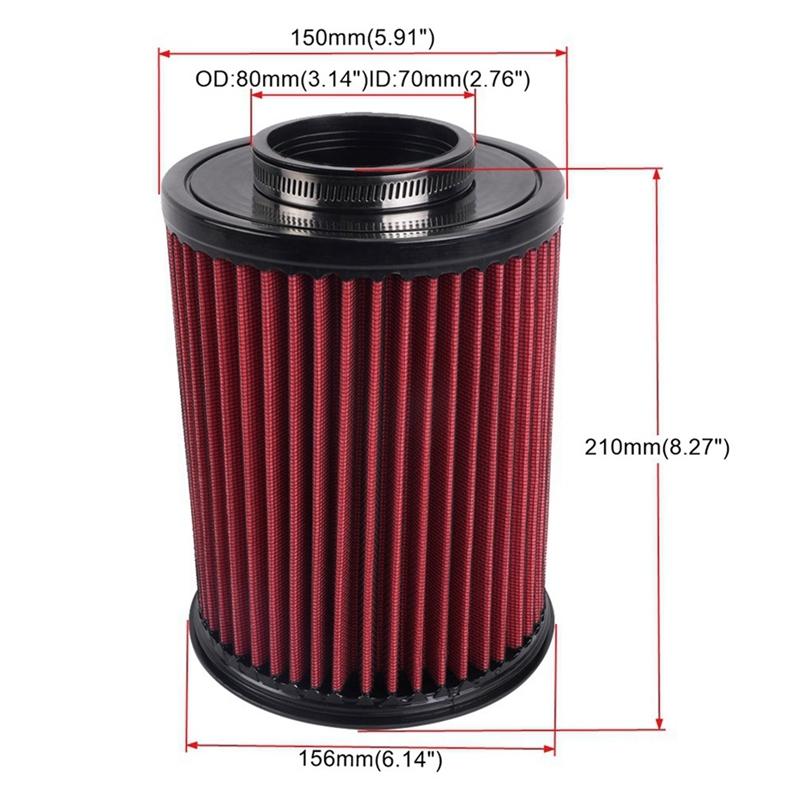 70MM High Flow Car Air Filter E-2993 Cold Air Intake Air Filter For Ford Focus Escape MKC RS-OFI106