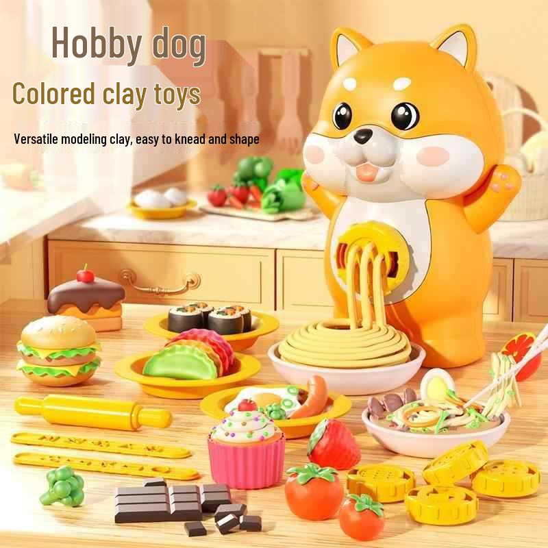 Children's DIY Plasticine Noodle Maker Set - Clay Tableware & Molds Toy for Playhouse Fun