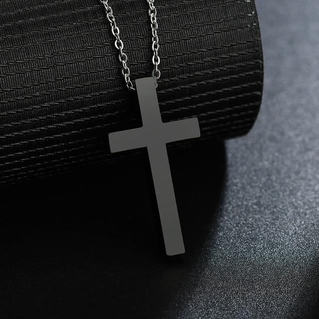Nextvance Kundenspezifische Personalisierte Kreuzkette Graviertes Datum Namensanhänger Halsketten Für Edelstahl Einfacher Jesus Schmuck