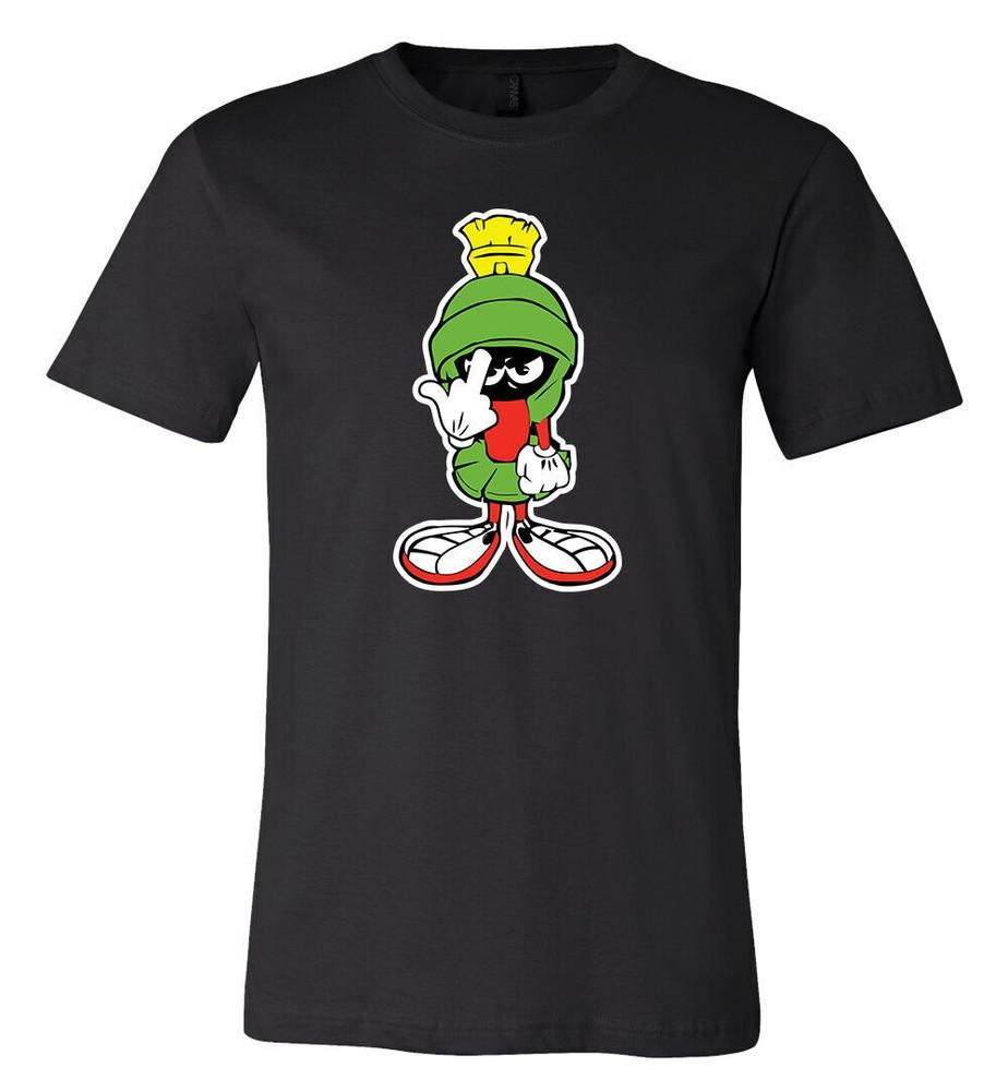 

Marvin The Martian Middle Finger Logo shirt 6 Sizes S-5XL! Fast Ship! Unisex T-Shirt S