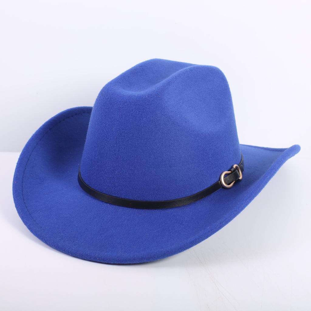 Popular European and American Fashion OL Style One-word Cowboy Hat Men's and Women's High-end Top Hat Jazz Hat Felt Hat