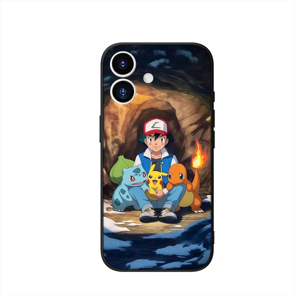 Cute P-Pokemons Bulbasaur P-Pikachus Phone Cover Case for Apple iPhone 16 15 14 Plus 13 12 Mini 17 Pro Max + 16E Air 16+ ProMax