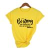 Be Strong Courageous Women Summer T Shirt Short Sleeve Harajuku Aesthetic Religious Hipster Graphic Tees