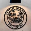 Metal Wall Art Turtle Sculpture Home Decor Black Personalized Plaque Beach Villa Gift