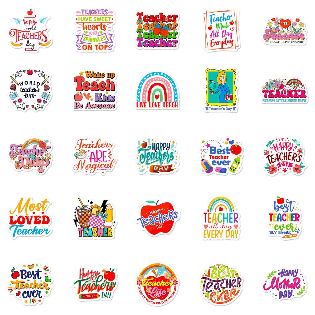 50 New Style English Short Sentences for Teacher Postings Decorative Notebook Suitcase Water Cup Stickers