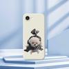 For iPhone 16e Case Garbage Bag Dog Pattern Printing Straight Edge TPU Phone Back Cover