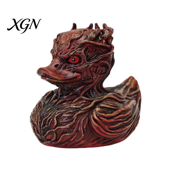 Kleines Harz-Autozubehör Halloween Horror Entenfigur, Teufelstier Statue, Gruseliges Badezimmerornament Gotisches Schreibtischdekor für Regal Schreibtisch