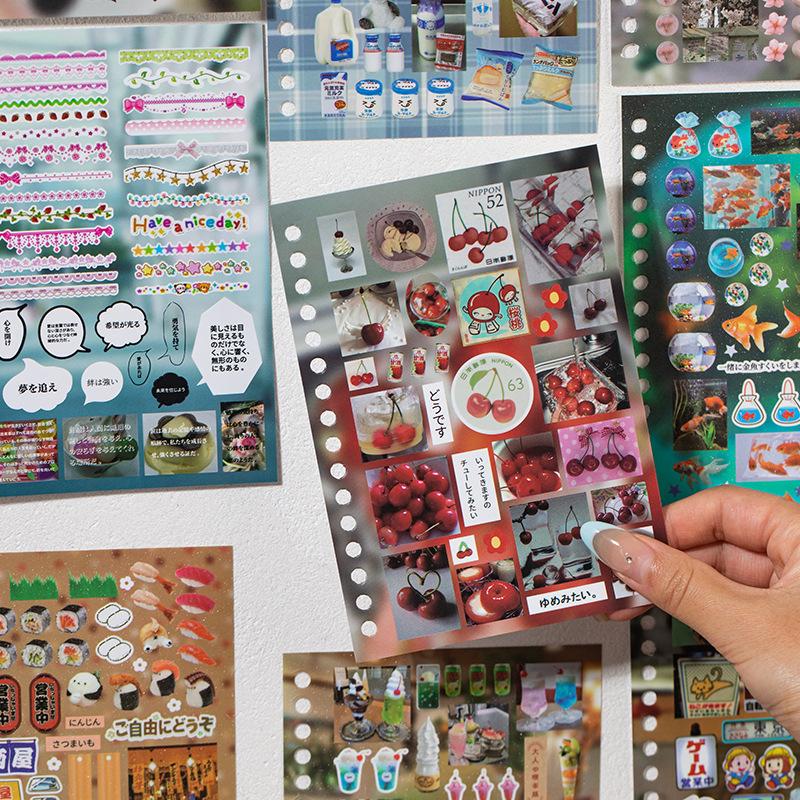 30 Time Story Series Old-Time Style Die-Cut Coil Stickers Per Pack Decorative Handbooks Collage