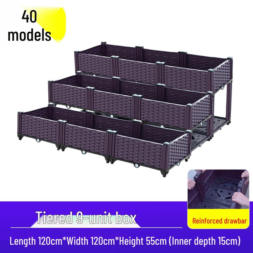 Large Outdoor Plastic Elevated Vegetable Planter Box for Balcony Gardening