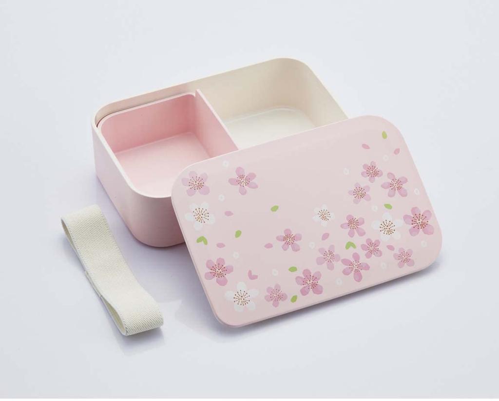 Skater Lacquered Lunch with Inner and Cherry Blossom Made In Japan (NLP5-A) Single-Tier Box, 500ml, Belt, Pink,