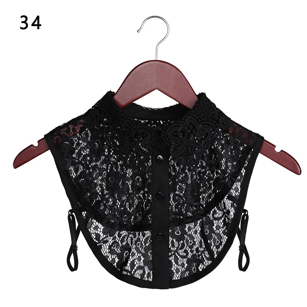 Classic Women Cotton Lace Fake Collar Vintage Detachable Clothes Accessories Lapel Blouse Top Shirt Collar False Collar DropShip