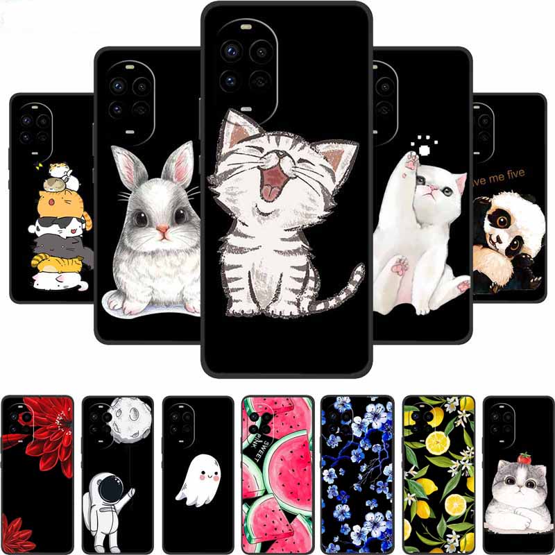 For Huawei Nova 14 Lite 2025 Case Cartoon Cat Black Silicone Soft Back Cover For Huawei Nova 14 Lite 5G Phone Case Nova14 Lite