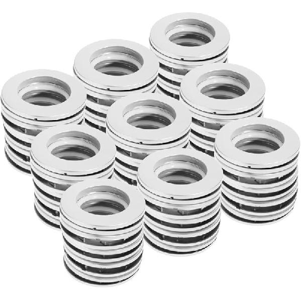 WICHEMI 50PCS Curtain Grommet, Curtain Eyelet Rings Clips Inner Diameter 1-9/16"(40mm) Nanoscale Grommets for Curtain Low Noise Roman Ring for Window