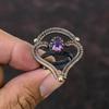 Afrikanischer Amethyst Ring Kupferdraht gewickelt Ring Verstellbarer Ring Handarbeit Draht Wickelschmuck Edelstein Ring Designer Kupfer Schmuck Geschenk für Ihn