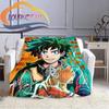 Cartoon My Hero Academia Fleece-teppe, All Over Print, Gaver til ham/hennes mønsterteppe
