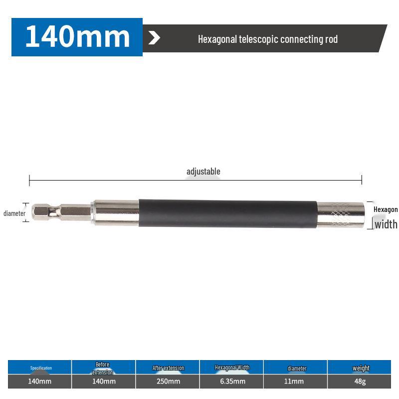 Magnetic Telescopic Hex Socket Wrench Extension Rod