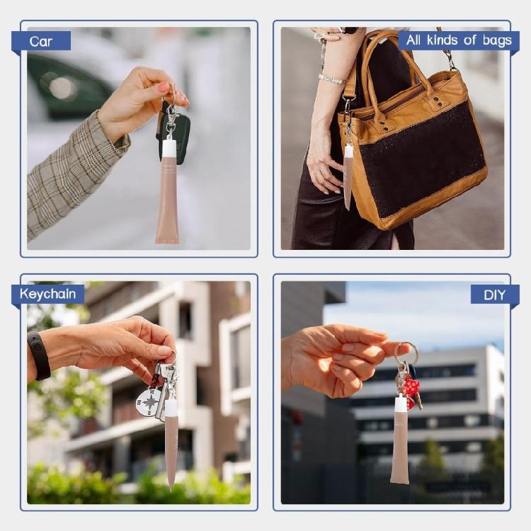 Lip Balm Keychain Caps Stylish Lip Balm Lid Key Holder Essential Key Accessory Silicone Texture Suitable for Women Girl
