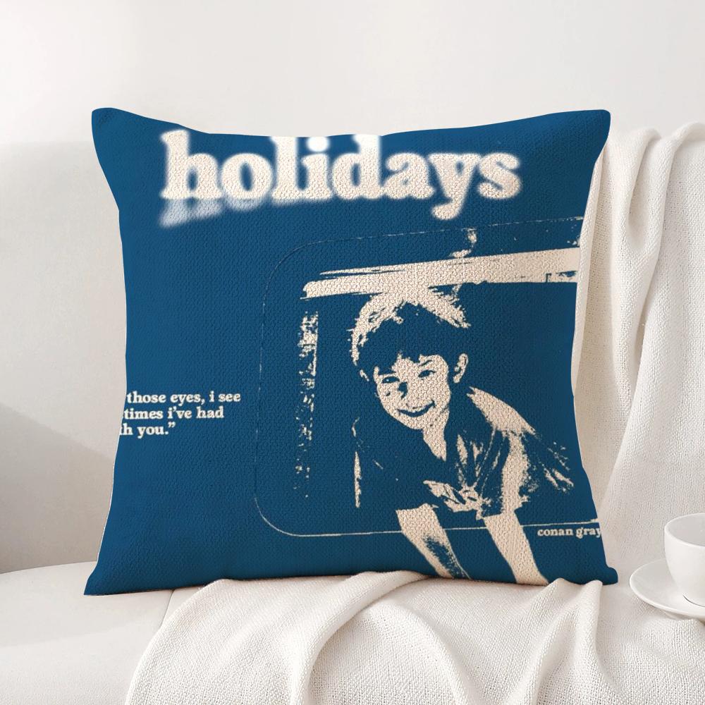 Conan Gray Holidays Pillow Case Natural Linen Organic Fabric Double-Sided Printing Breathable Perfect Gift For Decor