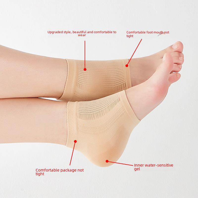 Upgraded Silicone Heel Protectors: Anti-Crack Socks for Unisex Foot Care