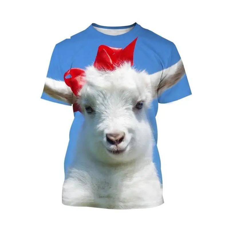 

Модные забавные картинки с овцами для мужских футболок, трендовая цифровая печать, повседневные топы с круглым вырезом и короткими рукавами