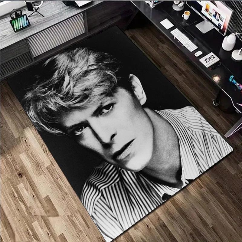 David Bowie Teppich Büro Dekorativer Teppich Für Wohnzimmer Schlafzimmer Fußmatte Bodenläufer Computerstuhl Bereichsteppich perfektes Weihnachtsgeschenk