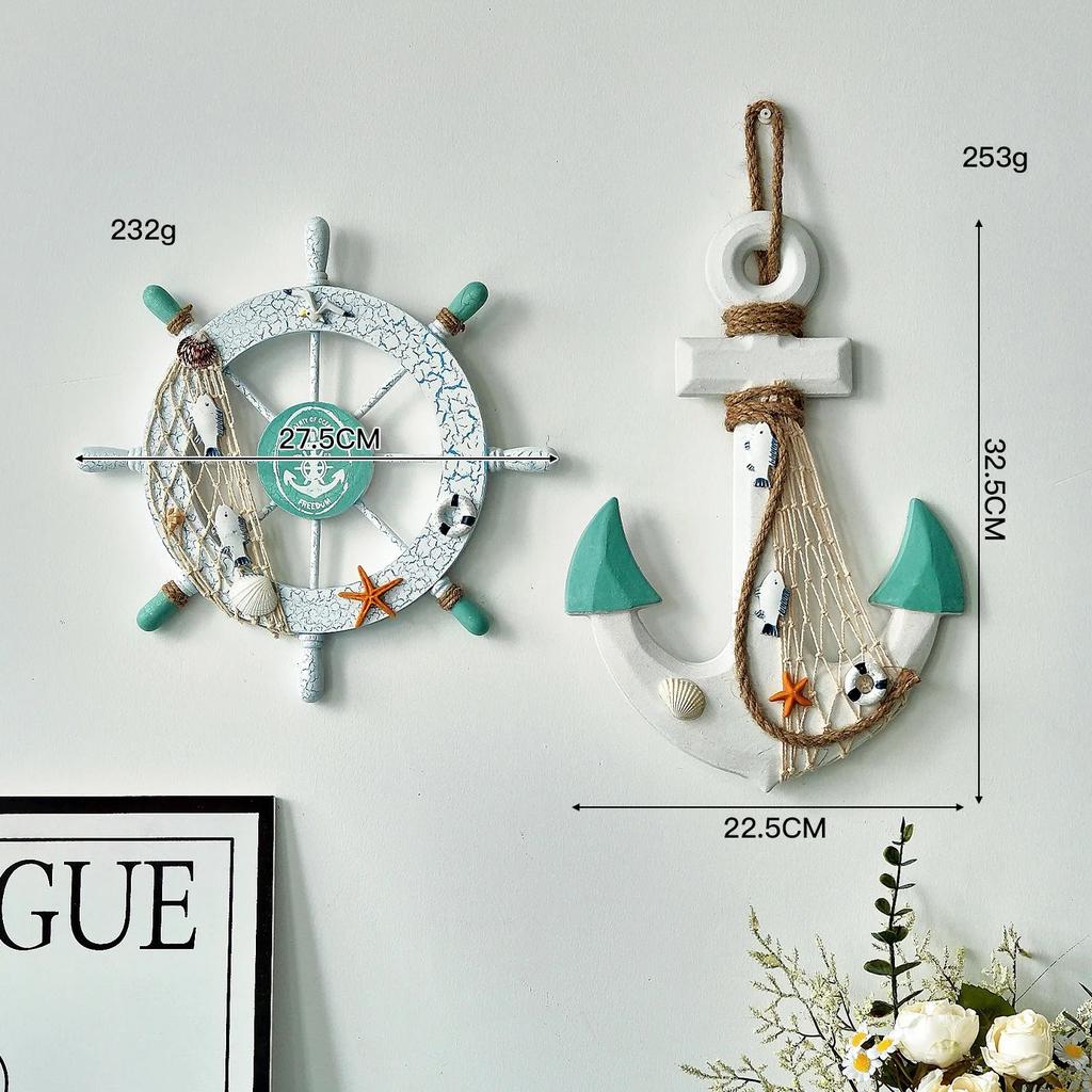 Creative Helmsman Anchor Wall Decoration Wooden Handicraft Set Wall Mounted Home Decor Items Ship Rudder Home Decoration