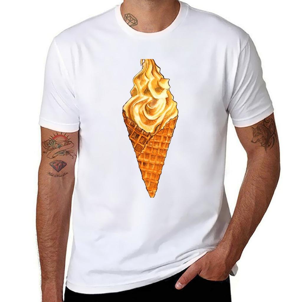 Vanilla Soft Serve Pattern Tshirt Moisture Control Sports Tee Tshirt