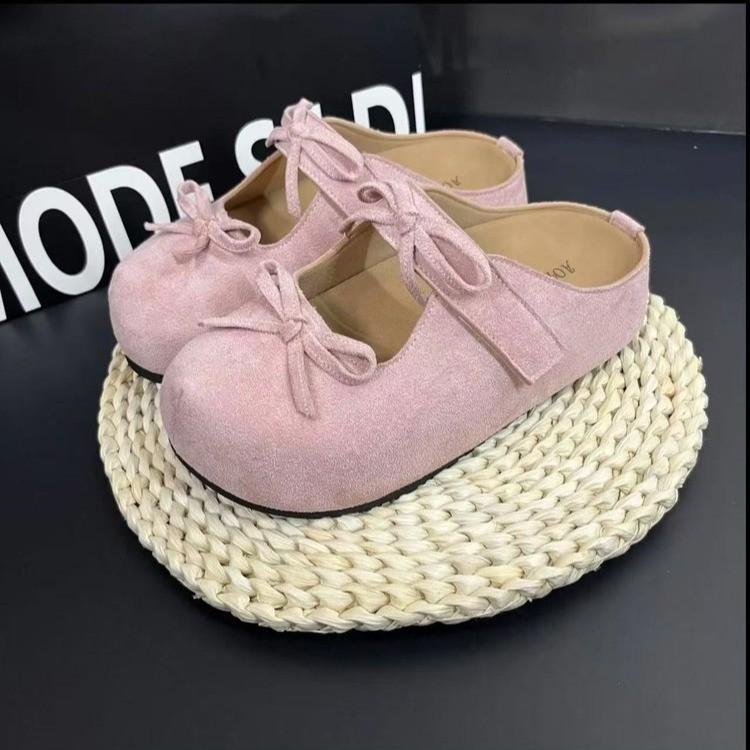 

Балетки розовые с квадратным носком и скрытой платформой, женские, новая мода 2025, с бантом, в сказочном стиле, туфли Мэри Джейн 35