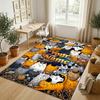 Cat Theme Crystal Velvet Rug Personalized Custom Name Text Soft Floor Mat Home Decor