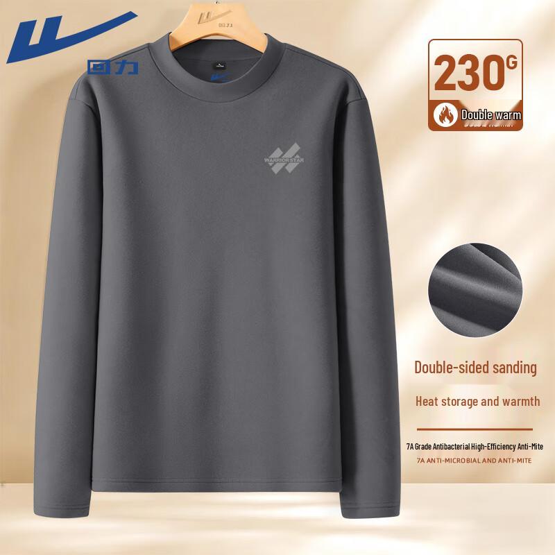 Warrior Men s American Style Double-Sided Fleece Long Sleeve T-Shirt 4XL
