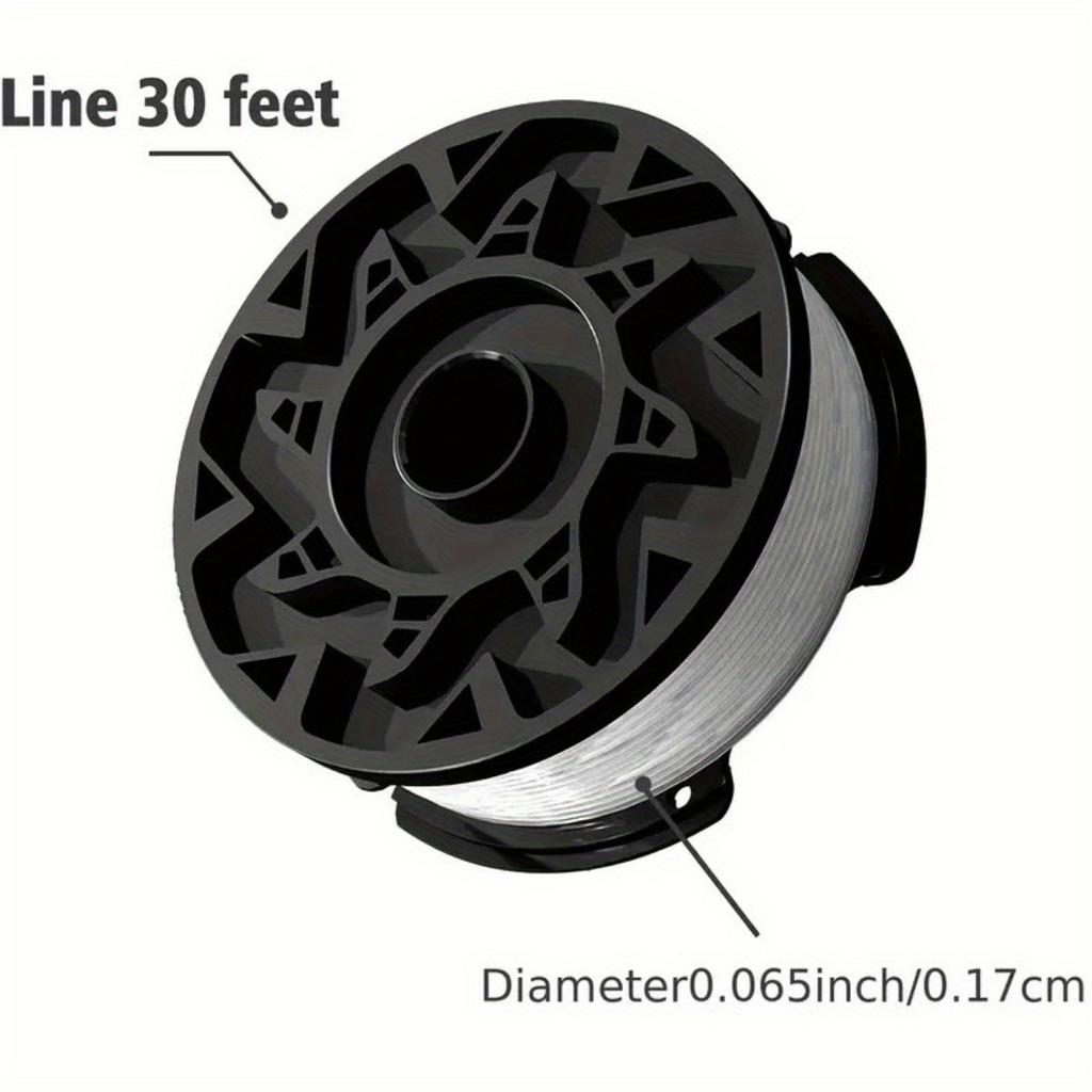 1set Trimmer Line Replacement Spool For Black+ Decker, Autofeed 30 Ft, 0.065-inch, Cap And Spring, Compatible With Gh900 Gh600 Gh610