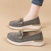 Women Wedge Chunky Shoes Platform Loafers Casual Thick Sole Elevator Slip on Black Shake Shoes Large Size