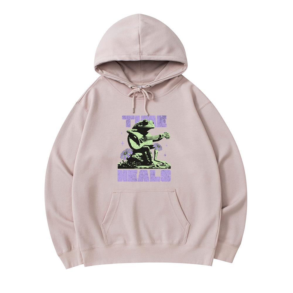 

300 GSM Men s Cotton Hoodies Time Heals Frog Musician Print Premium Cotton Sweatshirt XS армия зеленый