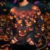 Men's Long Sleeve Hoodie Sun Shirt with Halloween Print