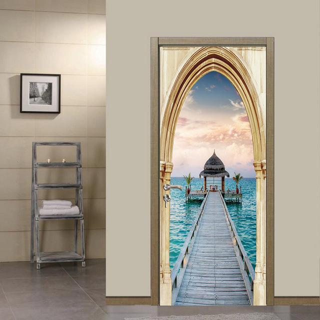 Spray Pattern DIY Door Wall Stickers Home Decor Living Room Children Room Porch Removable Waterproof Self-adhesive Wall Paster