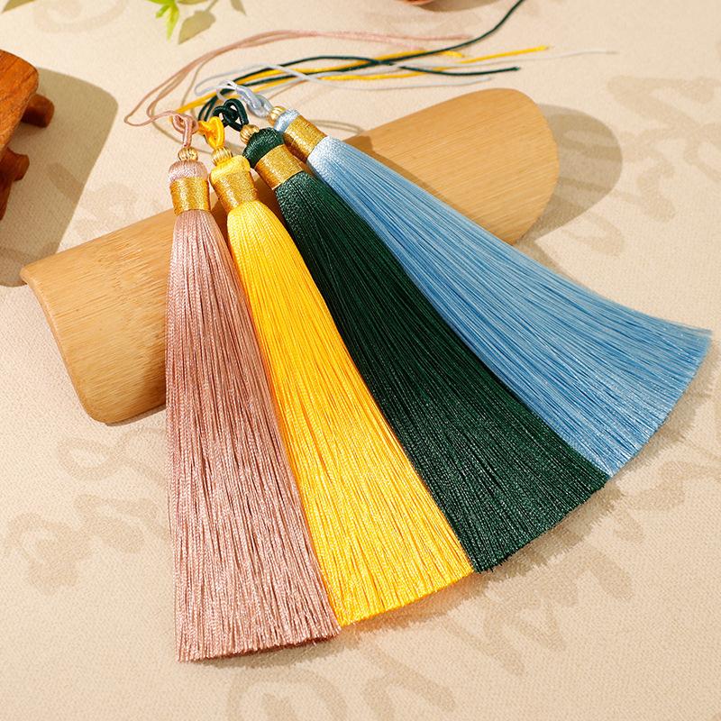 Tassel 13Cm Double Pull Circle Around Gold Thread Tassel, Polyester Tassel Ears, Fan Pendant Pendant Tassel Accessories, Tassel