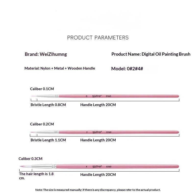 3PCs/Set Fine Hand Painted Thin Hook Line Pen Nylon Brush Art Supplies Drawing Art Pen Paint Brush Acrylic Painting Pen