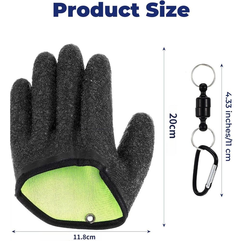1 Pair of Anti Slip Ice Fishing and Sea Fishing Gloves with Magnets, Waterproof, Anti Cutting, Anti Stabbing, and Fish Picking Gloves