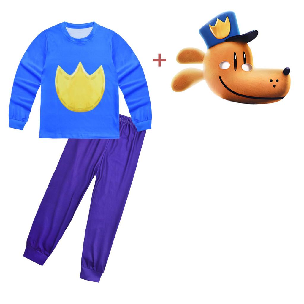 Dog Man Petey The Cat Childrens Cartoon Cotton Blend Pajama Set For Kids 110cm
