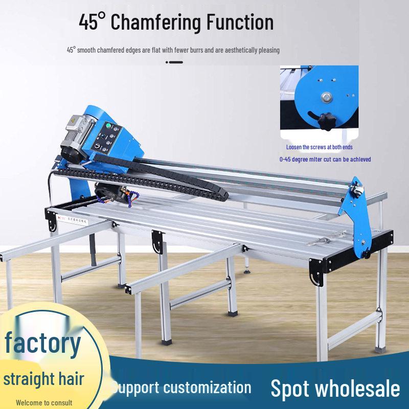 Heavy-Duty Automatic Tile Cutter with 45° Beveling and High-Power Stone Grinding