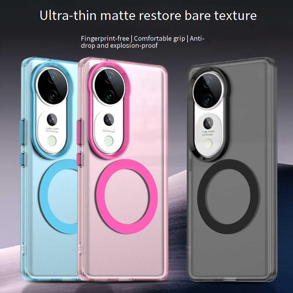 Magsafe Matte Phone Case For Vivo V40 V40 Pro 5G Magnetic Wireless Charging For Vivo S19 S19 Pro Shockproof Back Cover