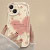 Floral Print Wavy Edge Phone Case for IPhone 16 Pro Max 11 12 13 14 15 16 Pro Max IPhone 14 15 16 Plus Love Print Ins Style