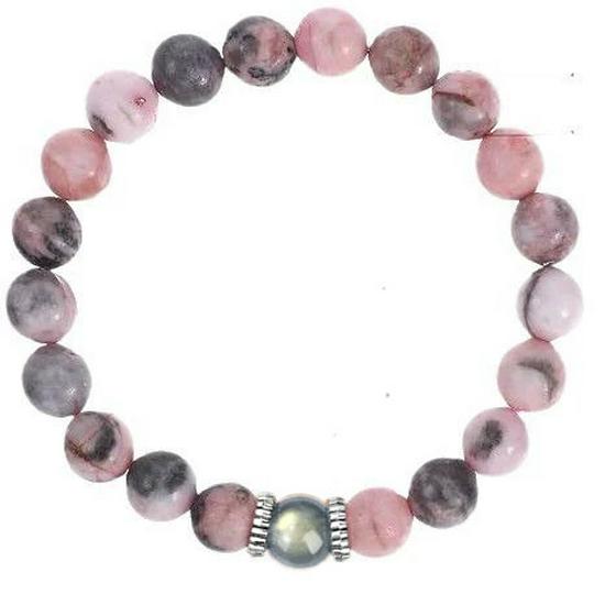 

New Pink Zebra Stone Moonstone Bracelet - Mother s Day Gift Without Card