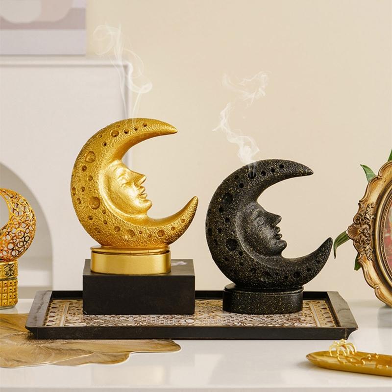 Cultural Resin Incenses Holder Ramadans Decors Moon God Sculpture Gift For Home top sale
